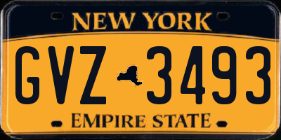 NY license plate GVZ3493