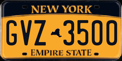 NY license plate GVZ3500