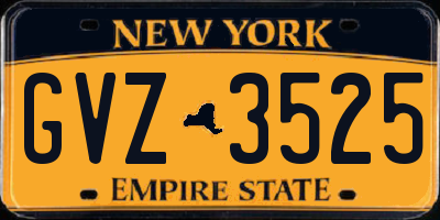 NY license plate GVZ3525