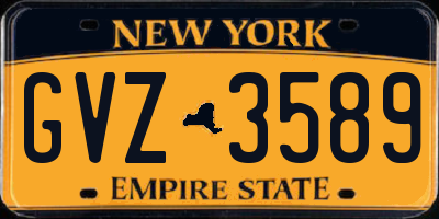 NY license plate GVZ3589