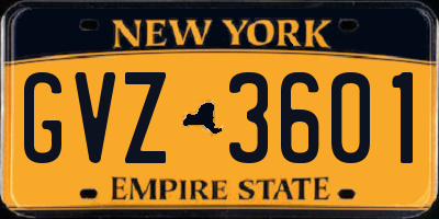 NY license plate GVZ3601