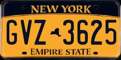 NY license plate GVZ3625