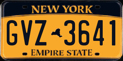 NY license plate GVZ3641