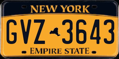 NY license plate GVZ3643