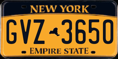 NY license plate GVZ3650