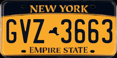 NY license plate GVZ3663