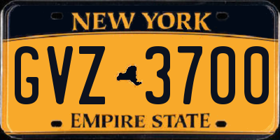 NY license plate GVZ3700