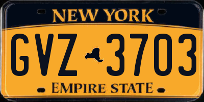 NY license plate GVZ3703