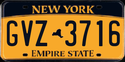 NY license plate GVZ3716