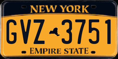 NY license plate GVZ3751