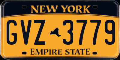 NY license plate GVZ3779