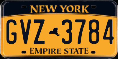 NY license plate GVZ3784