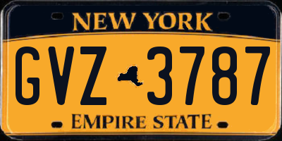 NY license plate GVZ3787