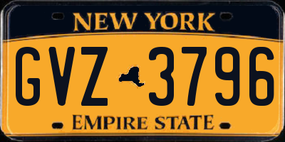NY license plate GVZ3796