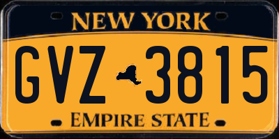 NY license plate GVZ3815