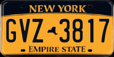 NY license plate GVZ3817