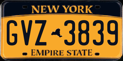 NY license plate GVZ3839