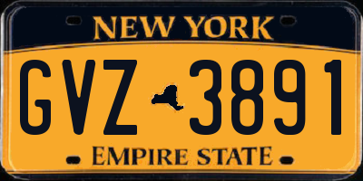NY license plate GVZ3891