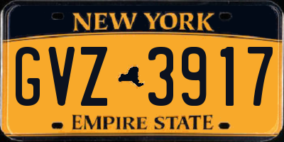 NY license plate GVZ3917