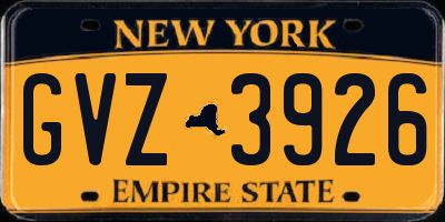 NY license plate GVZ3926
