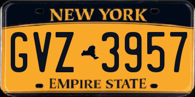 NY license plate GVZ3957