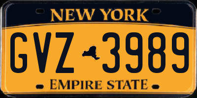 NY license plate GVZ3989