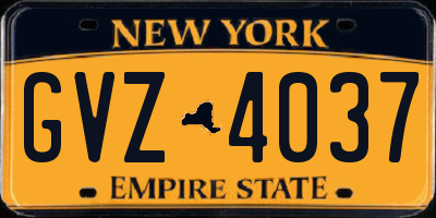 NY license plate GVZ4037