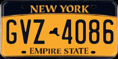 NY license plate GVZ4086