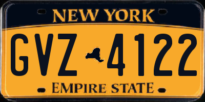 NY license plate GVZ4122