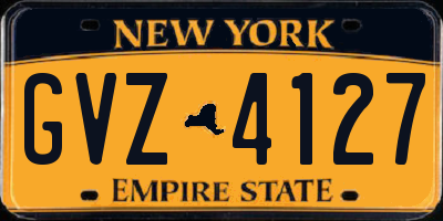 NY license plate GVZ4127