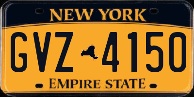 NY license plate GVZ4150