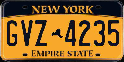 NY license plate GVZ4235