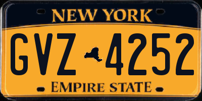 NY license plate GVZ4252