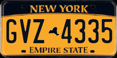 NY license plate GVZ4335
