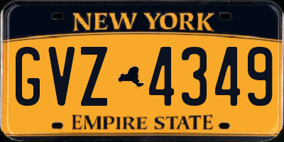 NY license plate GVZ4349