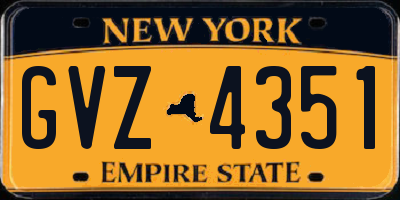 NY license plate GVZ4351