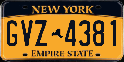 NY license plate GVZ4381