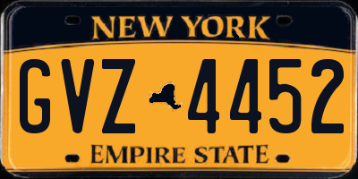 NY license plate GVZ4452