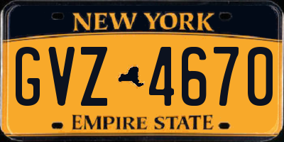 NY license plate GVZ4670