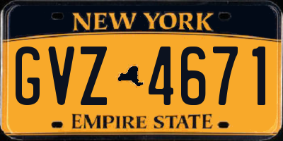 NY license plate GVZ4671