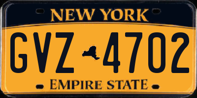 NY license plate GVZ4702