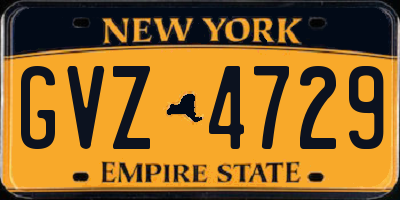 NY license plate GVZ4729