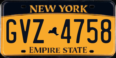 NY license plate GVZ4758