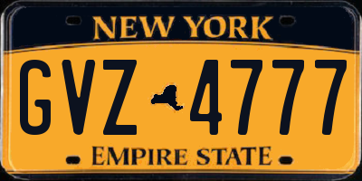 NY license plate GVZ4777