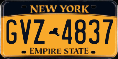 NY license plate GVZ4837