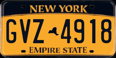 NY license plate GVZ4918