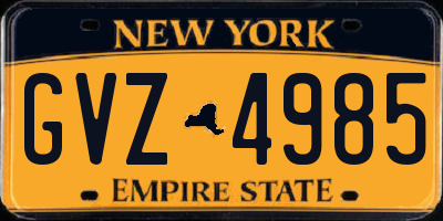 NY license plate GVZ4985