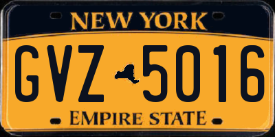 NY license plate GVZ5016