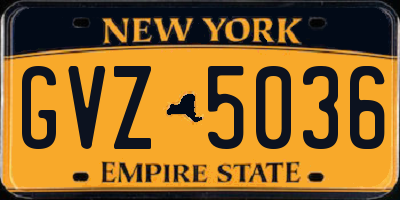NY license plate GVZ5036