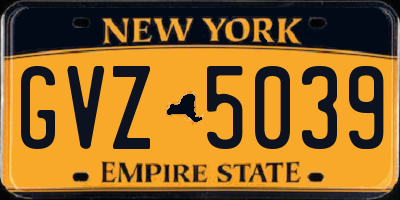 NY license plate GVZ5039